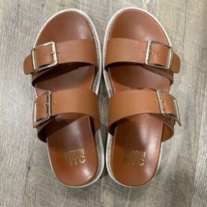 Madden NYC Brown Slide Sandals